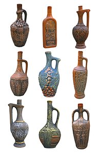 magic bottle old wine 3D