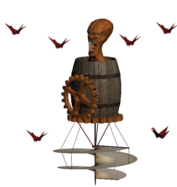 3d model wooden demon