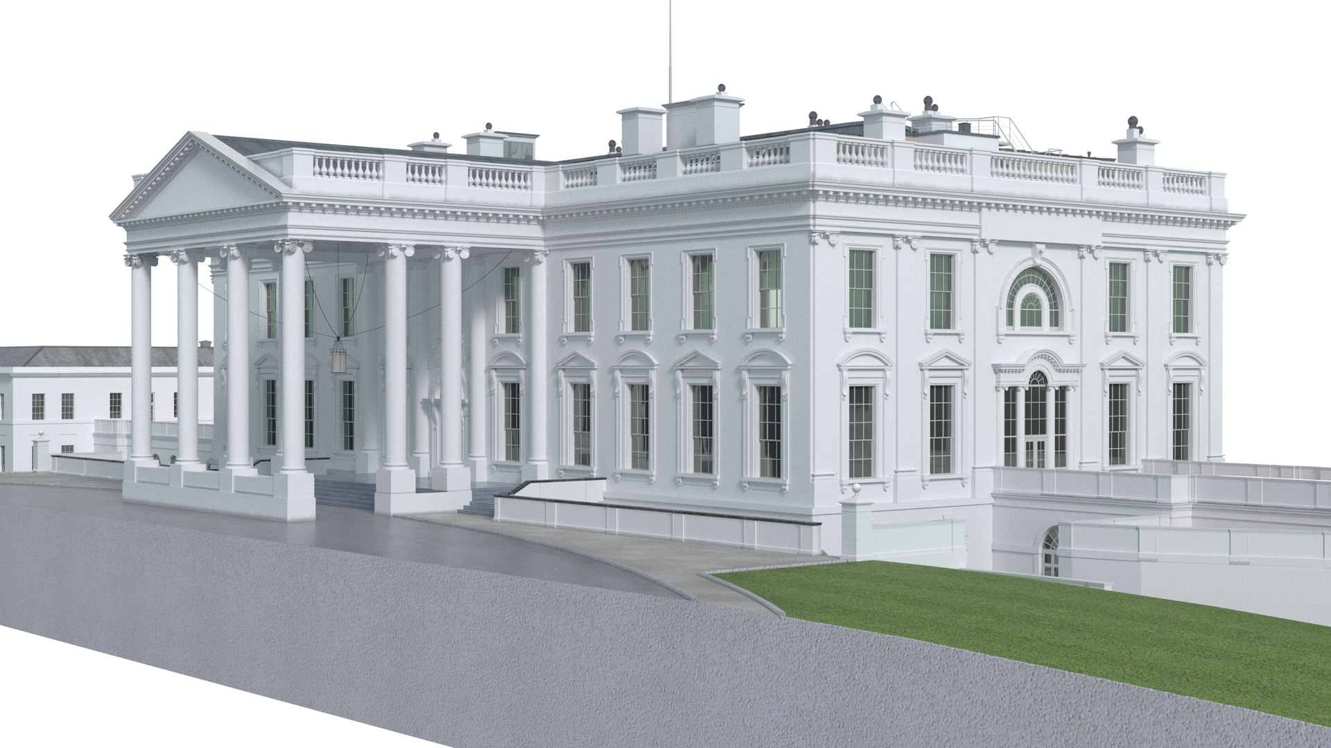 White House US Presidential Residence 3D Model - TurboSquid 2246201