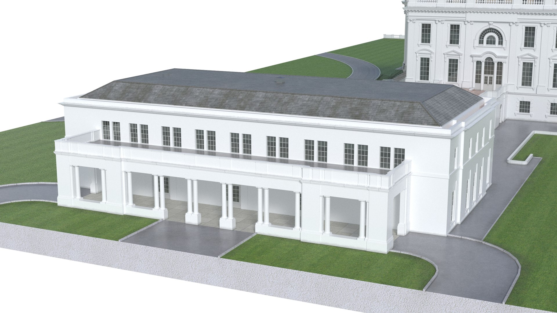White House US Presidential Residence 3D Model - TurboSquid 2246201