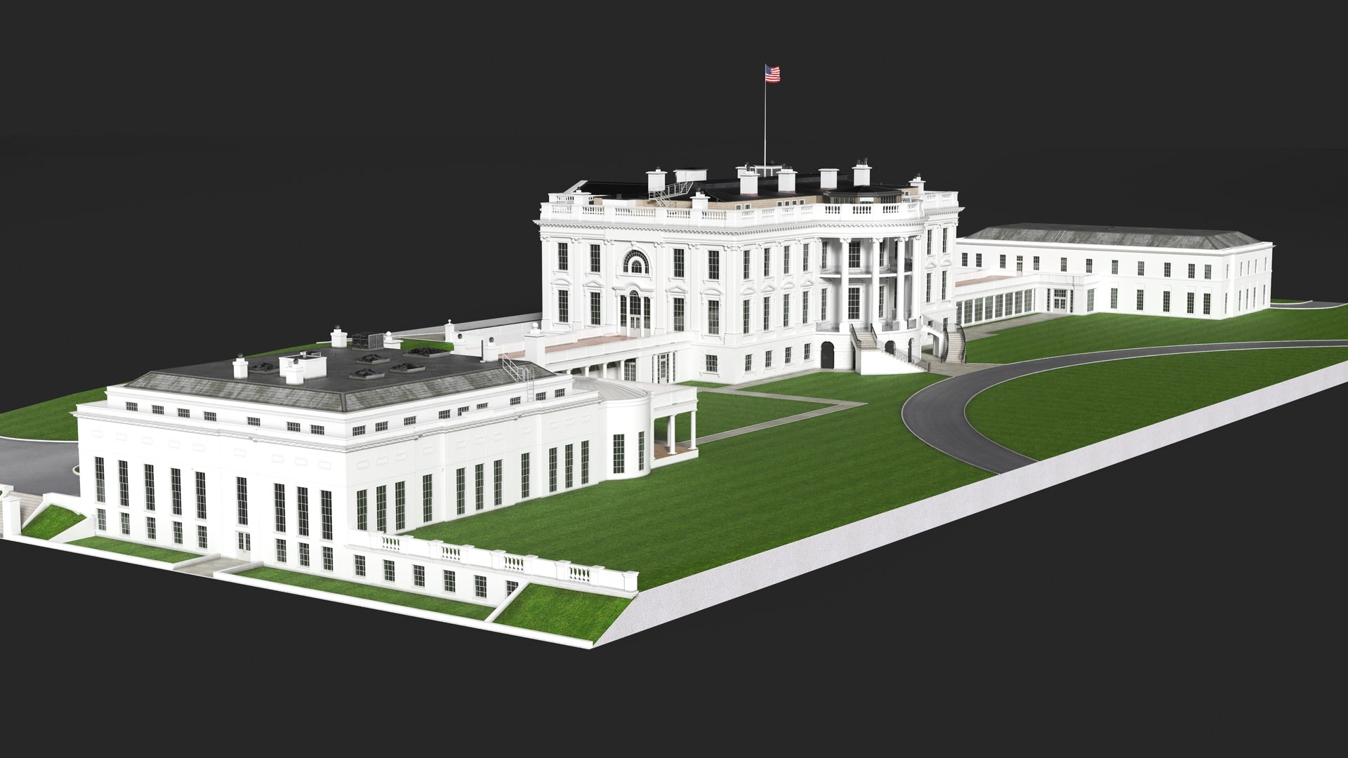 White House US Presidential Residence 3D Model - TurboSquid 2246201