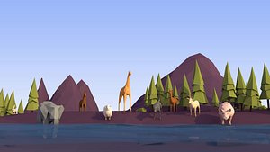 Cartoon Low Poly Animals Pack
