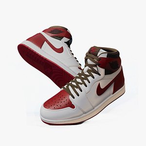 AirJordan 1 Retro HighOG Color Red Low-poly 3D