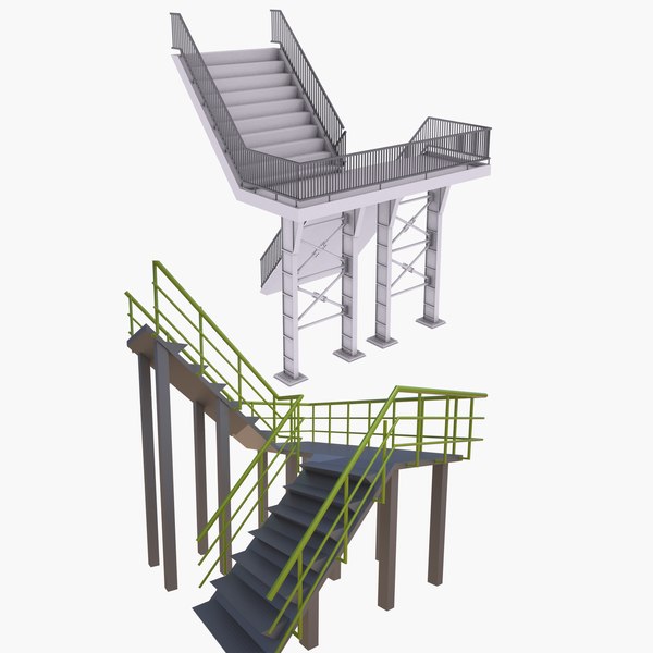 stairs set 3D model