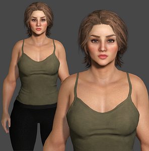 Realistic Female Character Game Ready Human PBR 3D model