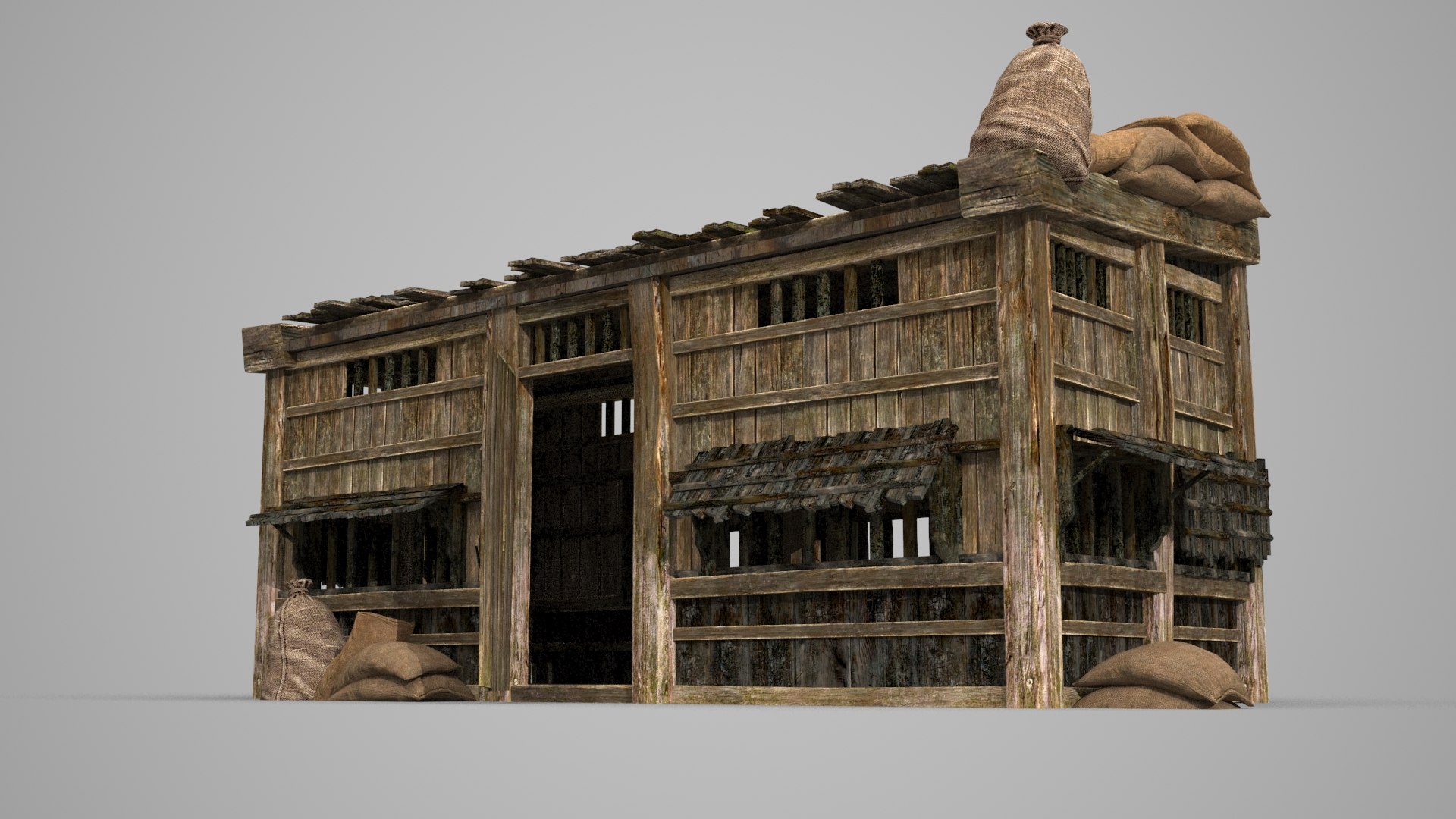 3D Ancient log cabin - TurboSquid 1742921