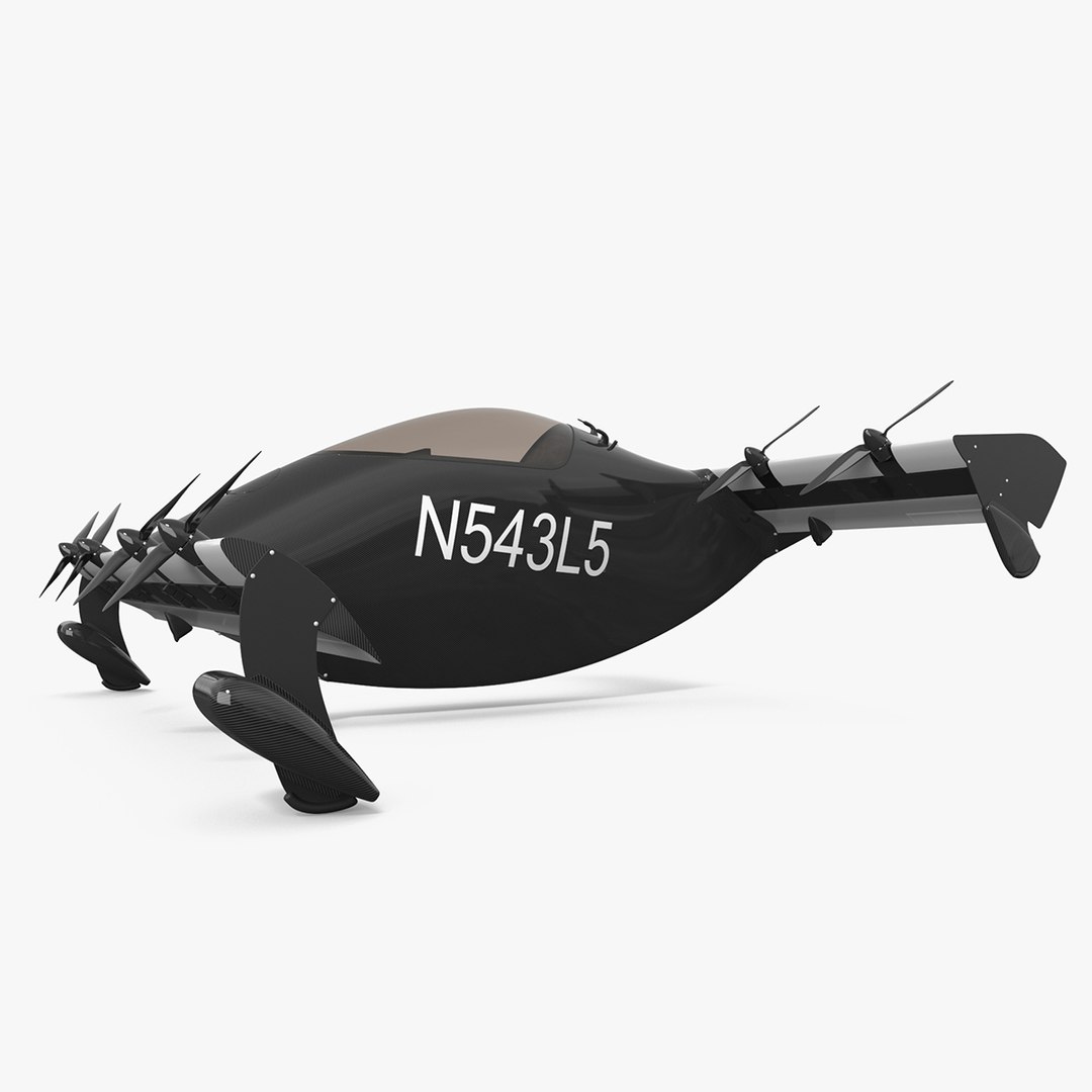 Helix Pivotal eVTOL Aircraft Black 3D model preview