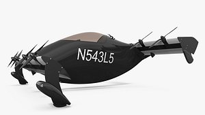 3D Helix Pivotal eVTOL Aircraft Black