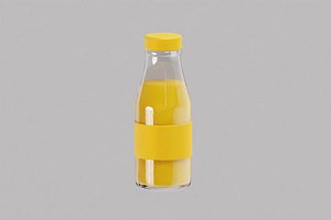 Orange Juice Bottle 3D model
