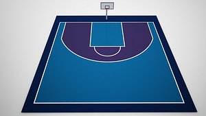 3D model basketball half court