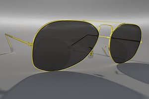 Gold Aviator Style Sunglasses