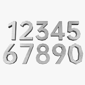 Three-dimensional digital model 0-9 numbers 3D model