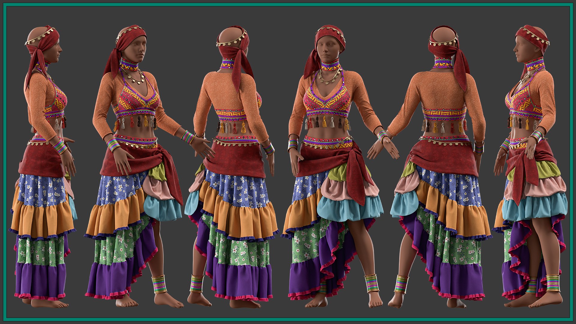 3D female romani dance outfit with texture and smart material model https://p.turbosquid.com/ts-thumb/QZ/4JDoCd/aO/3/jpg/1755001890/1920x1080/fit_q87/e03c7aef2ab95b53ed3885ed9effe7b0b038923c/3.jpg