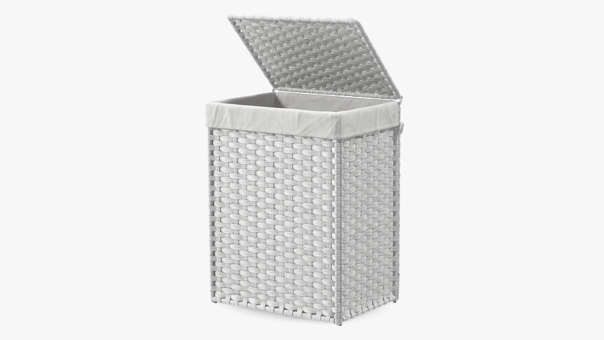 Rattique Laundry Hamper with Liner White 3D model preview