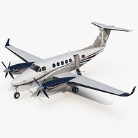 Civil Utility Aircraft Beechcraft Super King Air 250EP 3D Model