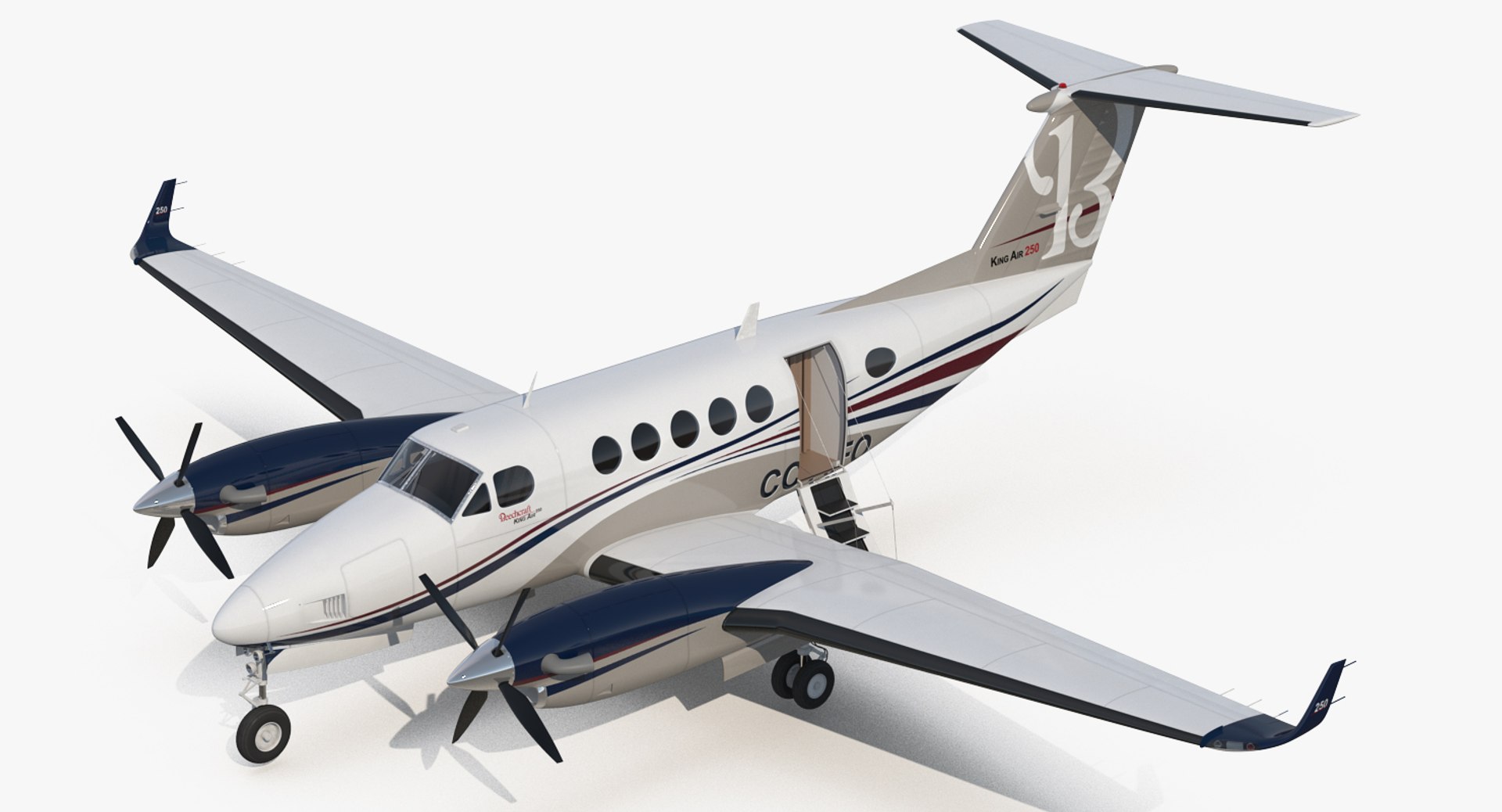 Civil Utility Aircraft Beechcraft Super King Air 250EP 3D Model 3D model preview