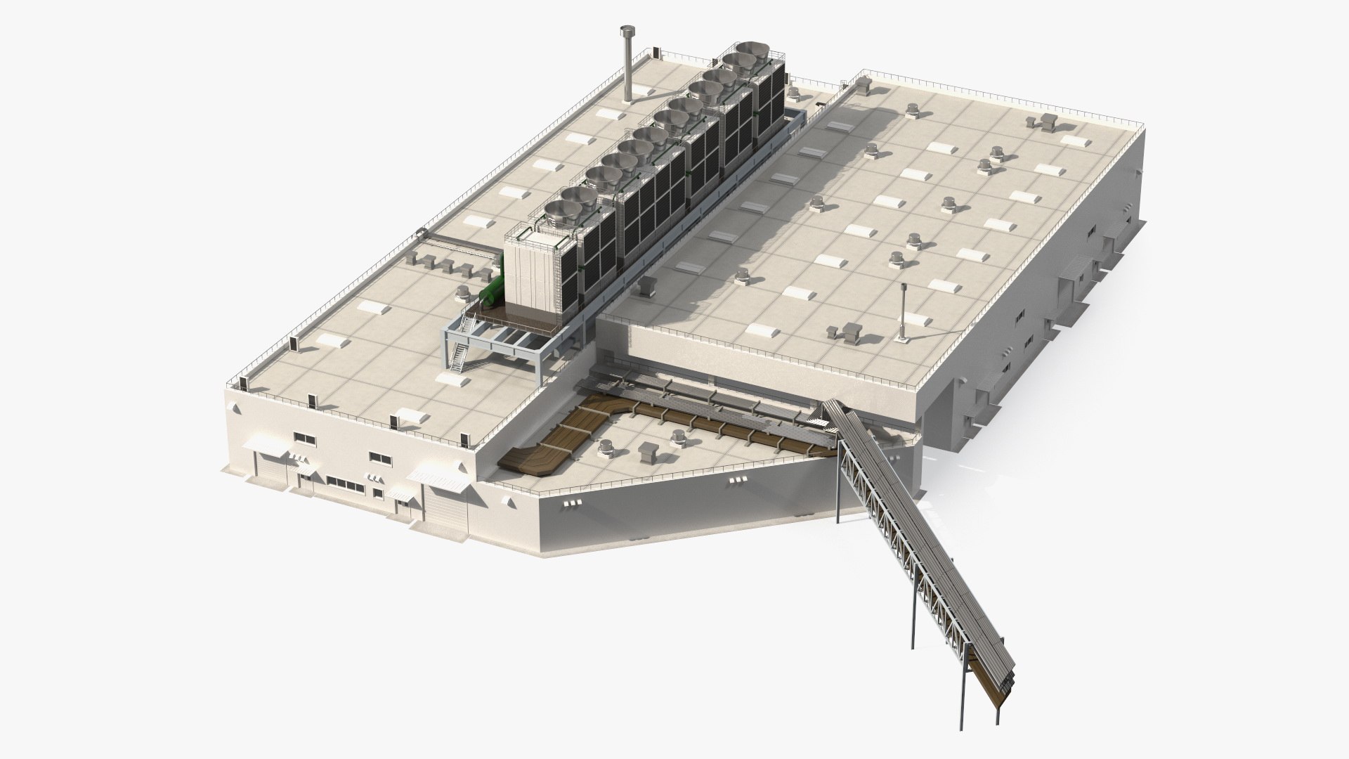 Factory Building 3D model preview