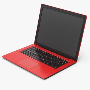 3D Red Laptop model