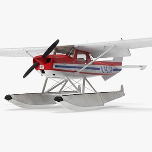 Light Propeller Seaplane Cessna 150 3D model