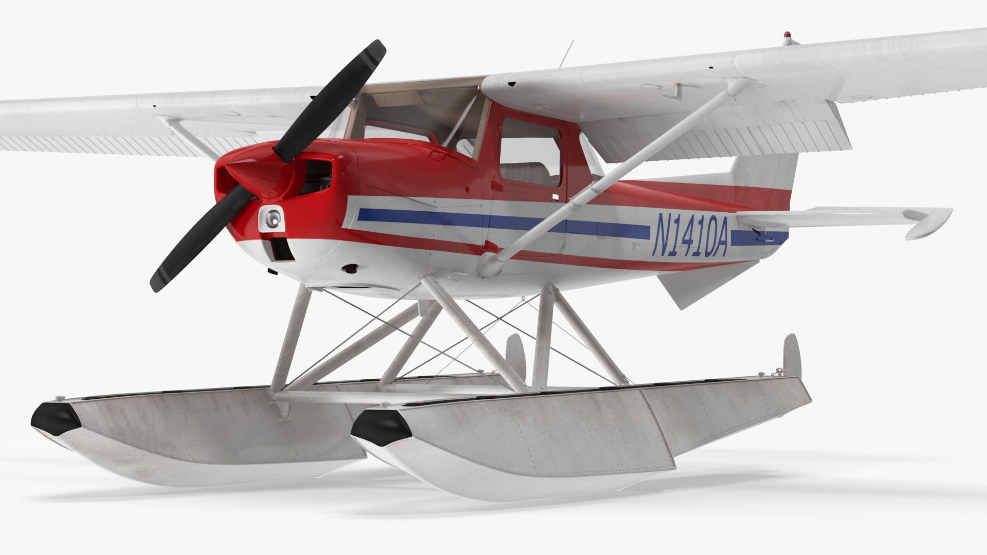 Light Propeller Seaplane Cessna 150 3D model preview