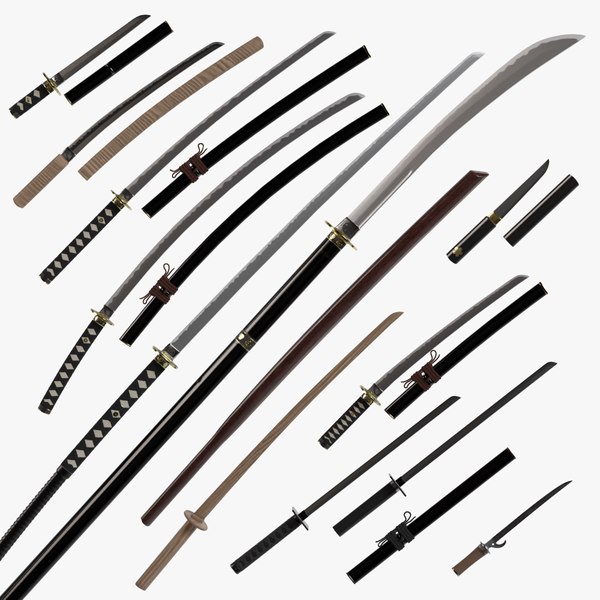 3D model Japanese swords Pack