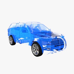 3D FWD Hydrogen Fuel Cell Car Chassis X-Ray model