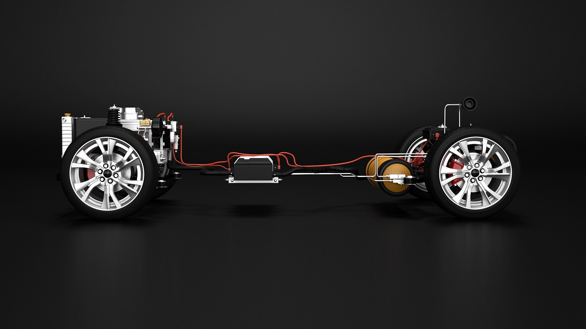 D FWD Hydrogen Fuel Cell Car Chassis X Ray Model TurboSquid