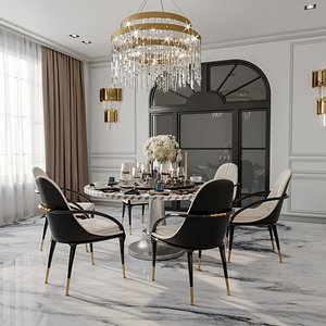 3D table chairs decor