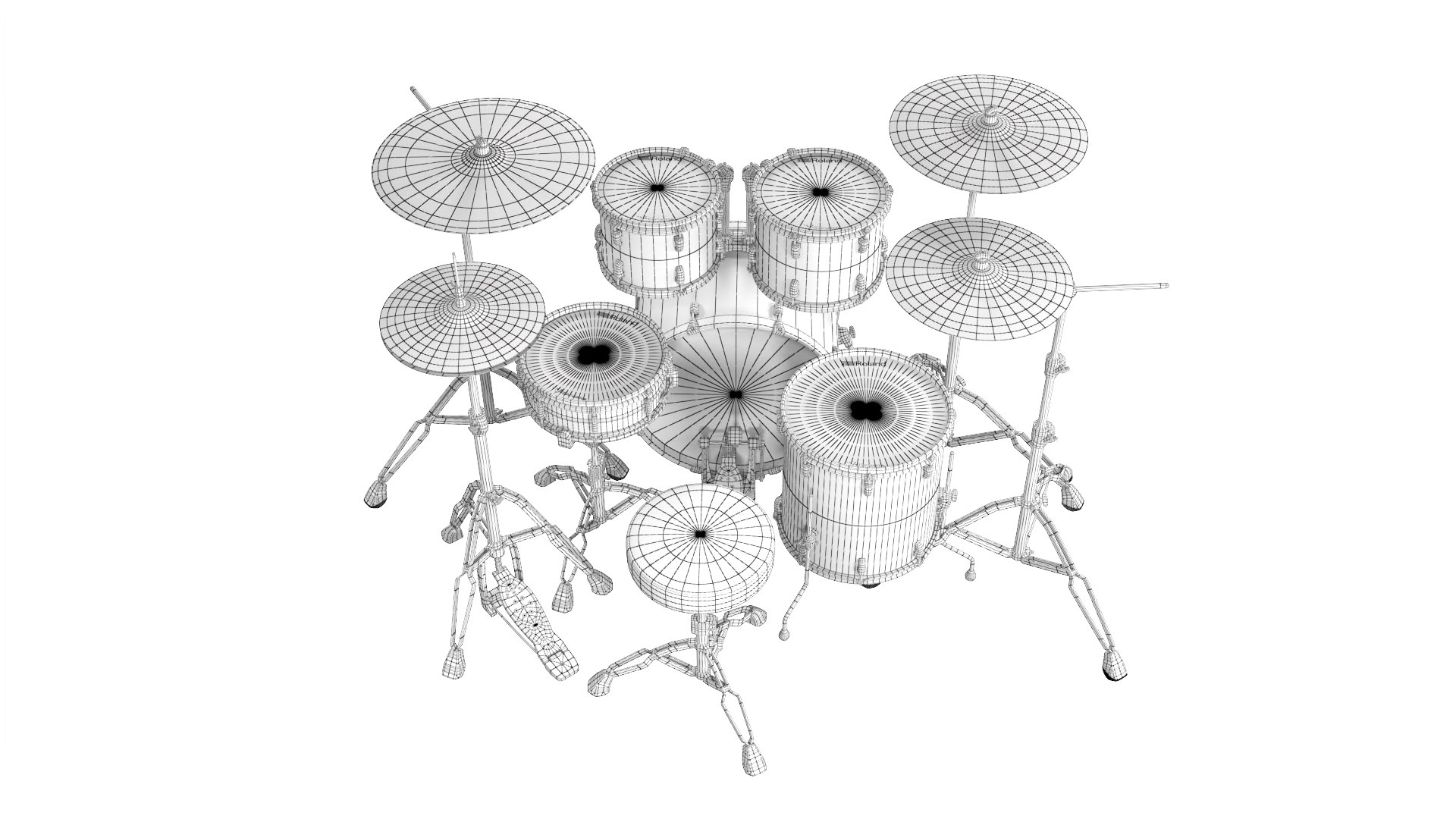 3D Roland V-Drums Acoustic Design Electronic Drum Set 3D MODEL ...