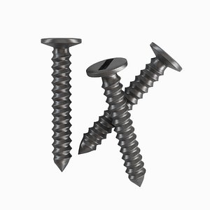 3D Aluminium Screw 02 model