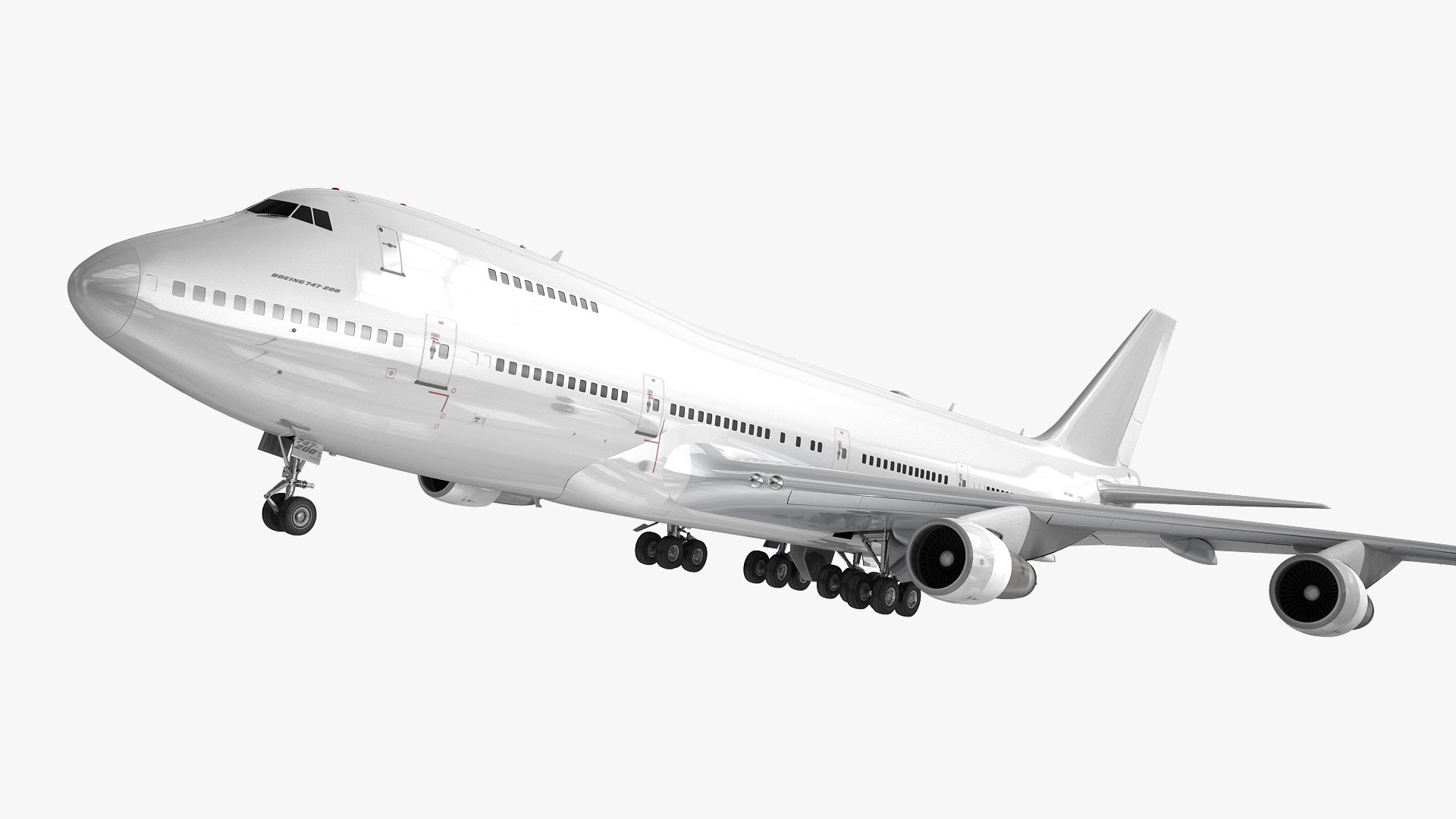 ボーイング747-200ジェネリックホワイト3Dモデル - TurboSquid