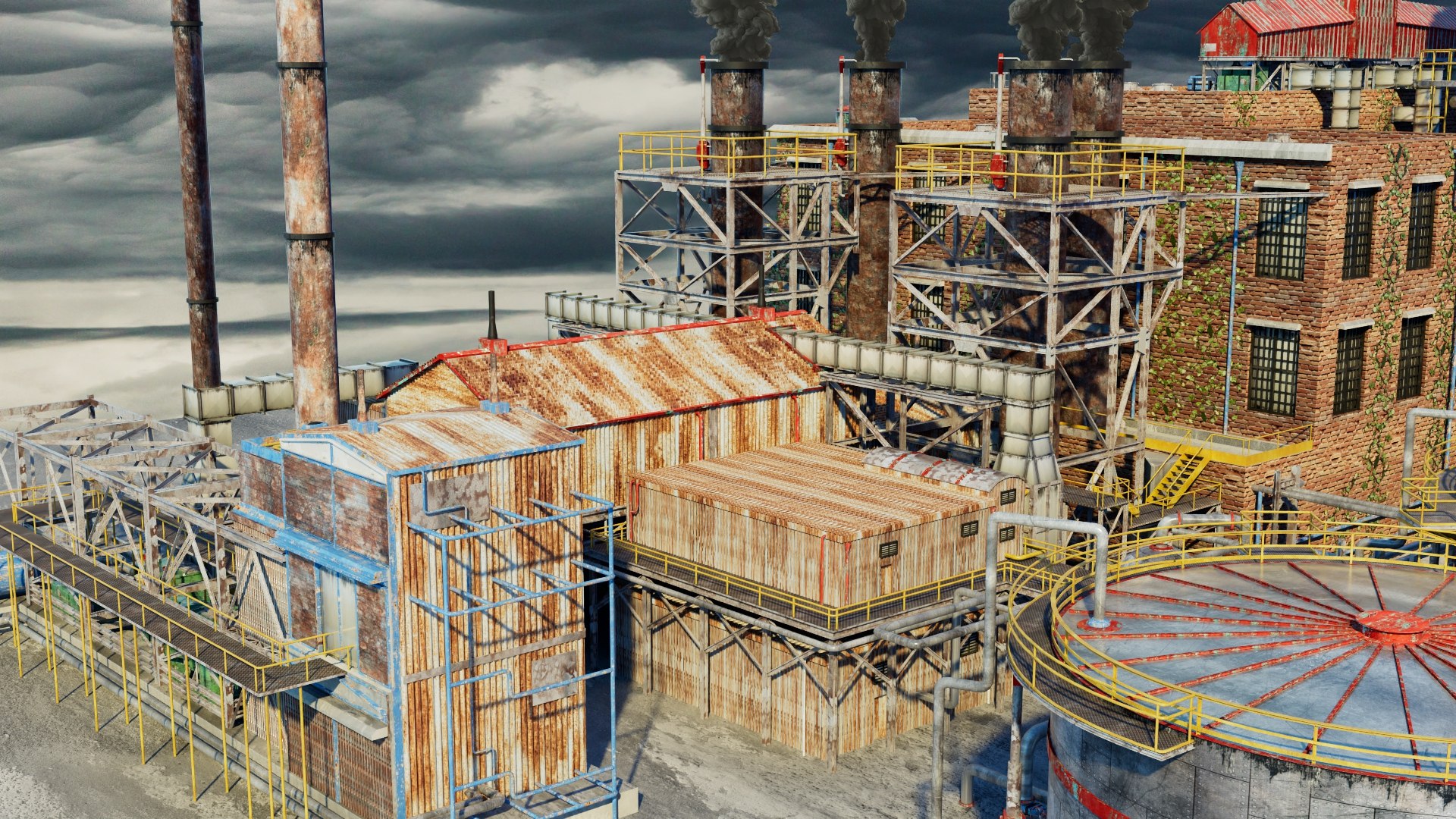 Rusted Refinery 3D Model - TurboSquid 2400153