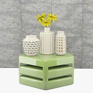 3D Flowers with vases on the table