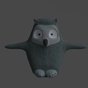 Owl Bird Low Poly Model 3D model
