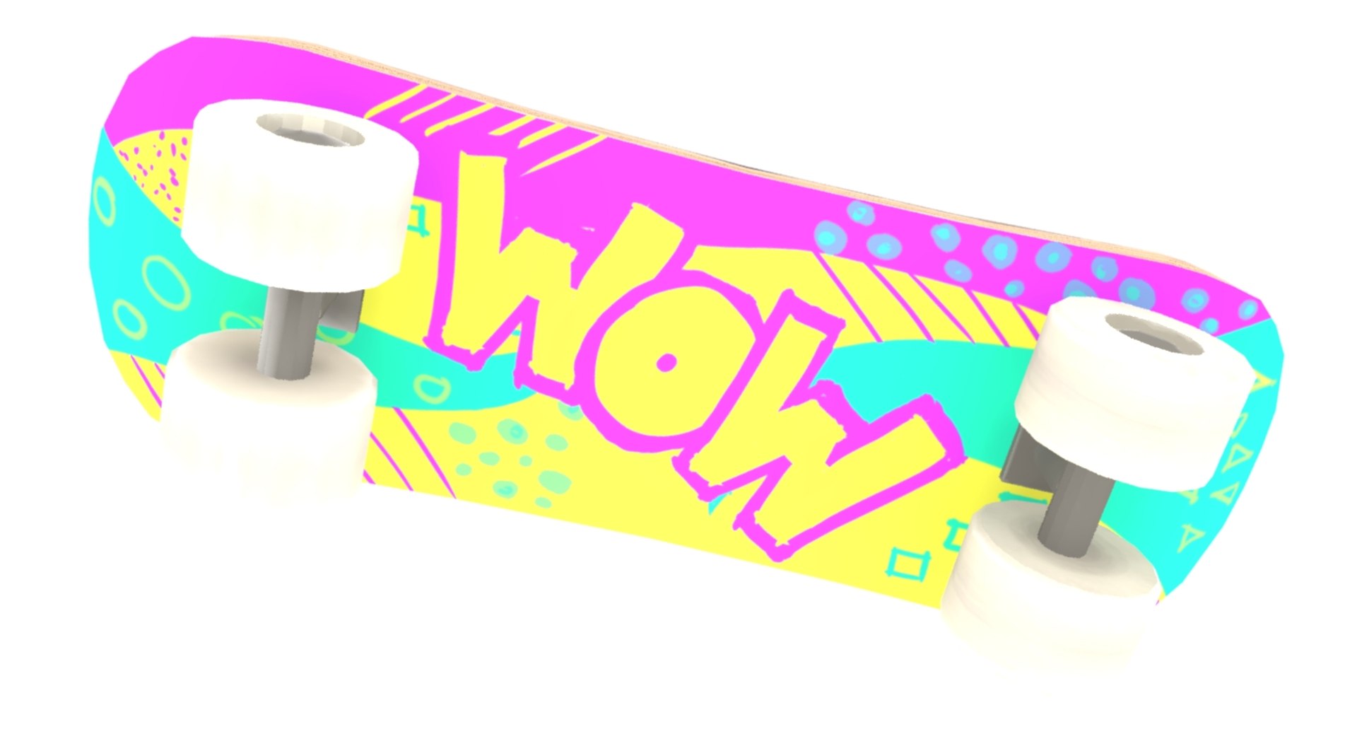 cartoon skateboard 3d obj