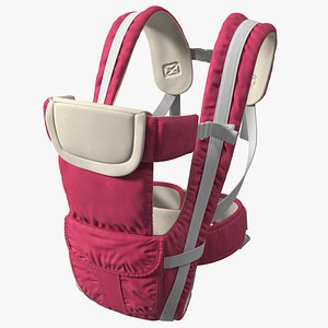 Baby Carrier Pink Straight Position 3D model