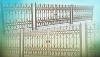 Gate and fence Metal Art JPEG PNG 2 texture packs Low-poly 3D model