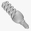 3d model helical fluorescent light bulb