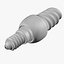 3d model helical fluorescent light bulb