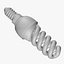 3d model helical fluorescent light bulb