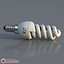 3d model helical fluorescent light bulb