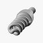 3d model helical fluorescent light bulb