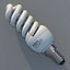3d model helical fluorescent light bulb
