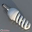 3d model helical fluorescent light bulb