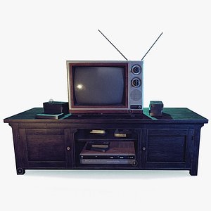 3D TV Set 80s Asset