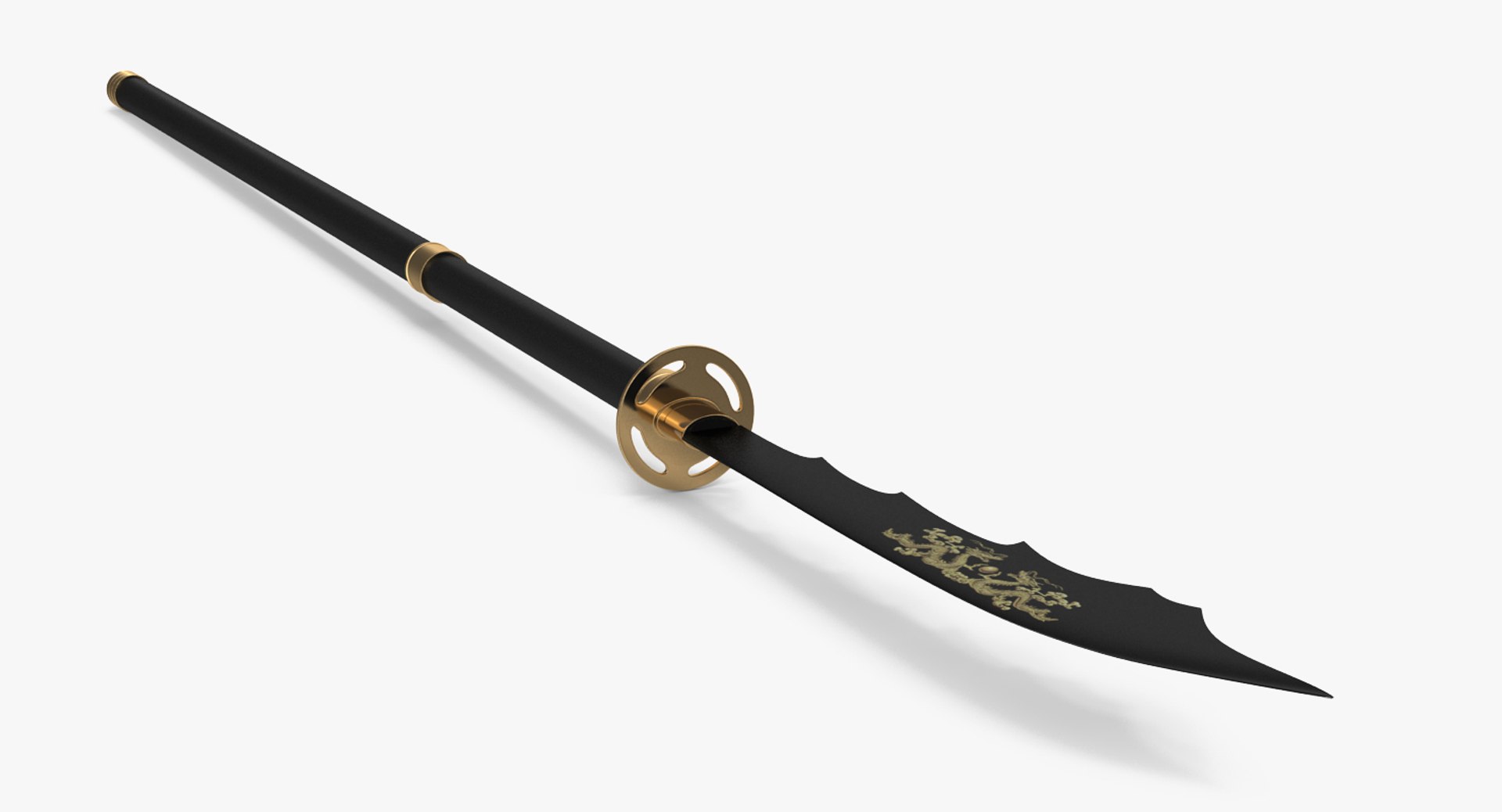 Japanese Samurai Naginata Yari 3d Model