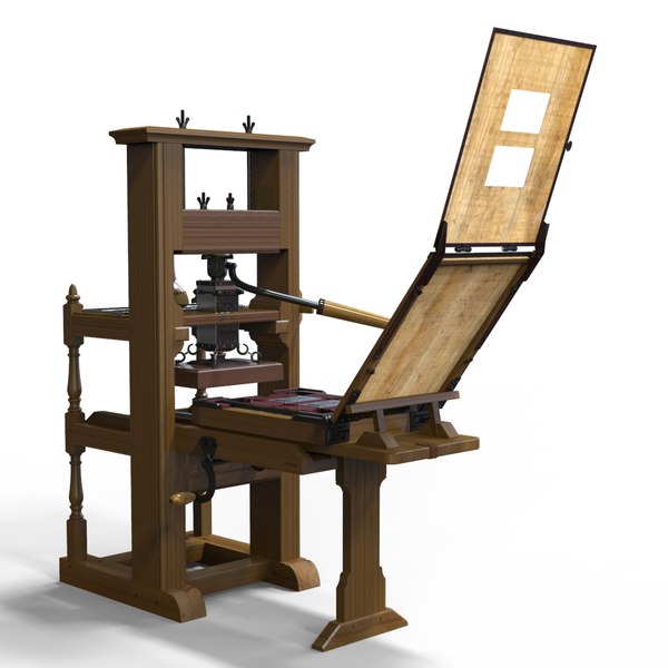 franklin printing press jamin 3d model