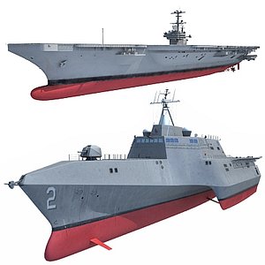 US Navy Ships CVN-77 LCS-2 V6