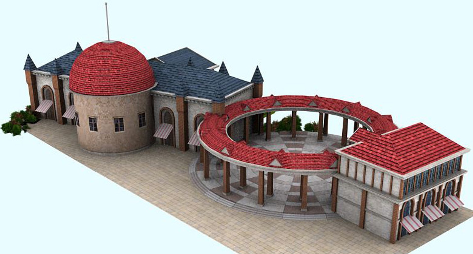 3d Model Club Architecture Building