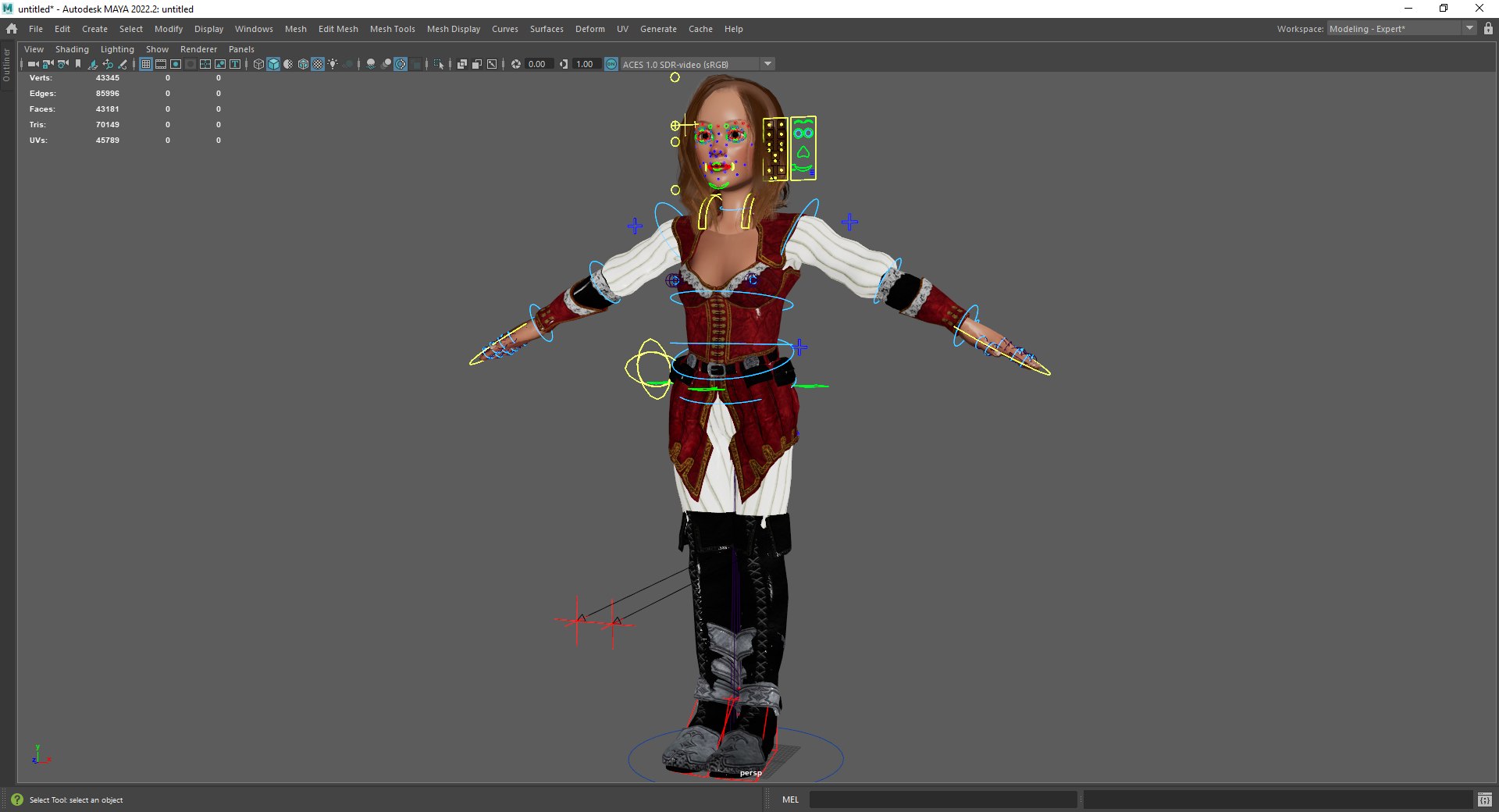 Pirate Stylized Female Hero Medieval Warrior In Fantasy Costume 3D ...